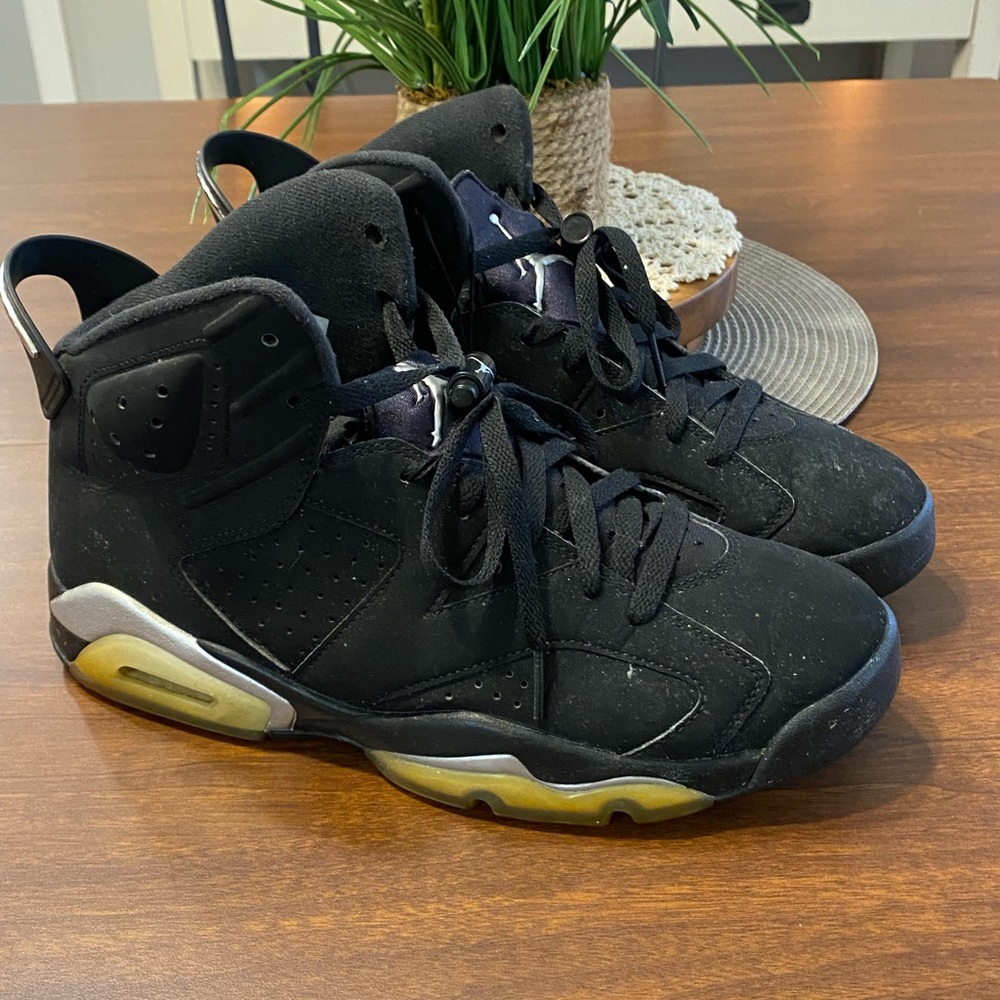 Air Jordan 6 Retro Chrome Black Silver AJ6 AJVI DX2836 001 Men's Shoe Size 9.5